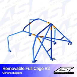 Arceau de Sécurité VW Beetle (Mk1) 2-doors Hatchback REMOVABLE FULL CAGE V3