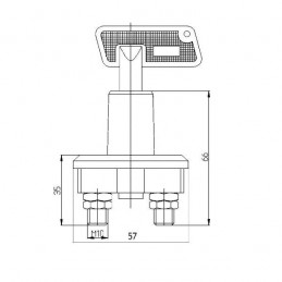 Coupe circuit batterie 6 pôles 12 volts 100 ampères FIA +