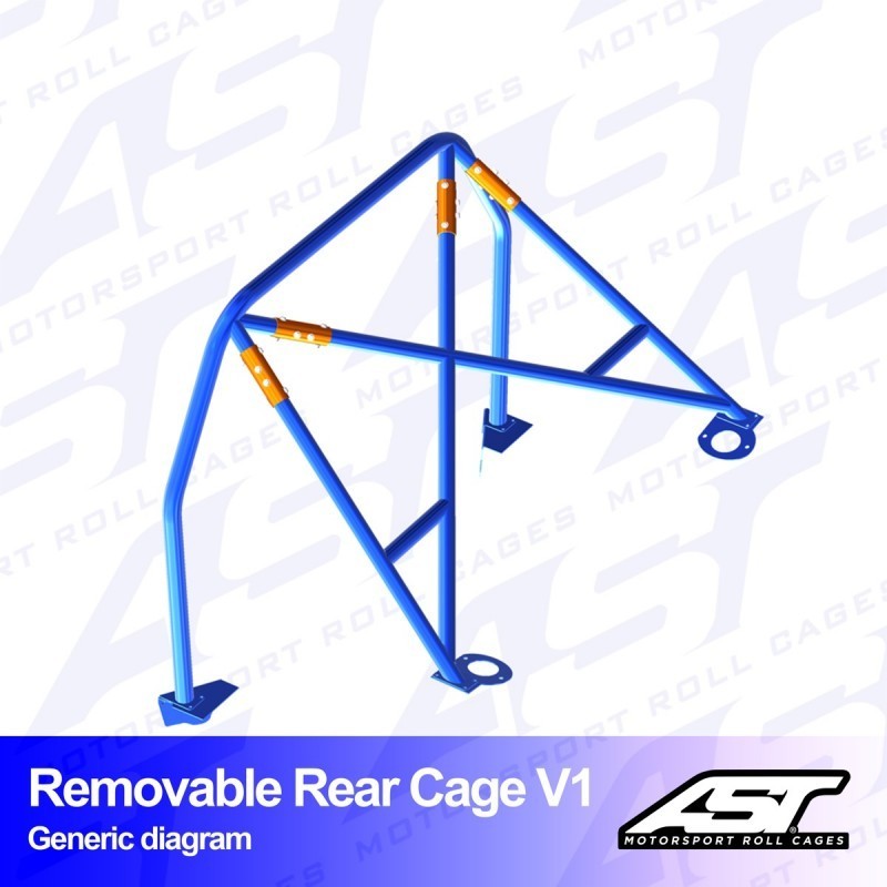 Demi-Arceau BMW (F30) 3-Series 4-doors Sedan RWD REMOVABLE REAR CAGE V1 Demi-Arceau BMW (F30) 3-Series 4-doors Sedan RWD REMOVABLE REAR CAGE V1