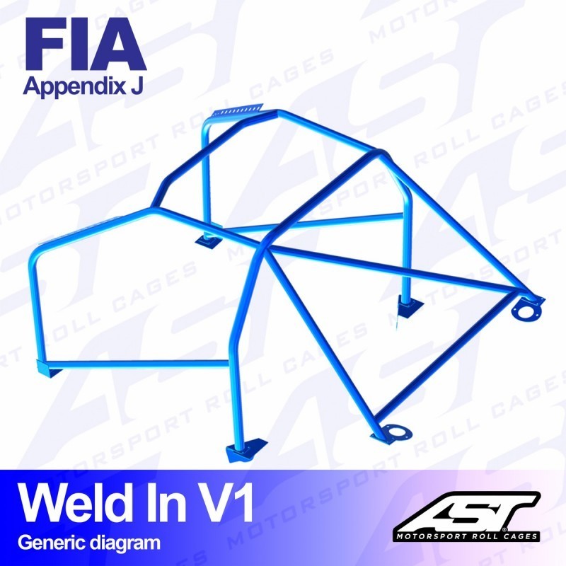 Arceau de Sécurité FORD Fiesta (Mk5/Mk6) (2002-2008) (JDH/JH) 3-doors Hatchback WELD IN V1 Arceau de Sécurité FORD Fiesta (Mk5/Mk6) (2002-2008) (JDH/JH) 3-doors Hatchback WELD IN V1