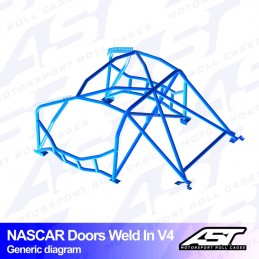 Arceau de Sécurité BMW (E36) 3-Series 5-doors Touring RWD WELD IN V4 NASCAR-door pour drift