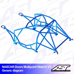 Arceau de Sécurité BMW (E36) 3-Series 4-doors Sedan RWD MULTIPOINT WELD IN V3 NASCAR-door pour drift