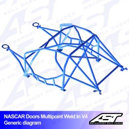 Arceau de Sécurité BMW (E46) 3-Series 2-doors Coupe RWD MULTIPOINT WELD IN V4 NASCAR-door pour drift