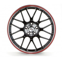 JANTE PLATIN P 61 Noir, bord poli, liseret rouge