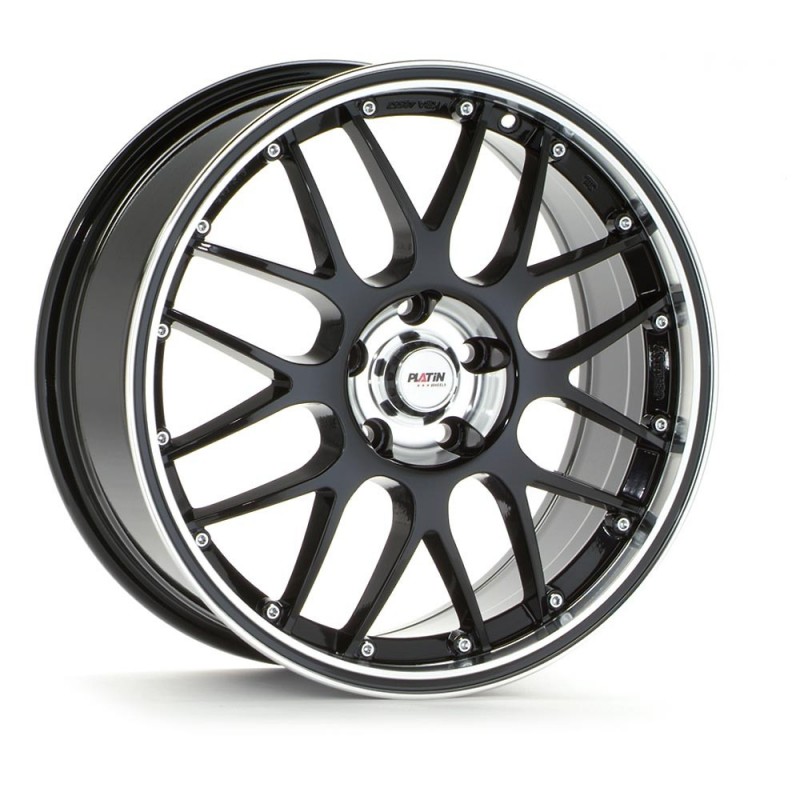 JANTE PLATIN P 61 Noir, bord poli, liseret noir