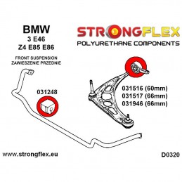 Silentbloc excentrique 66mm de palier de triangle avant E46 type Sport 90ShA